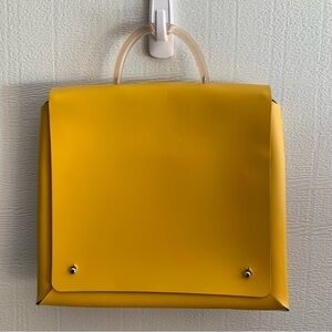 Gioconda 70s Mod Yellow Leather Structured Envelope Purse Bag